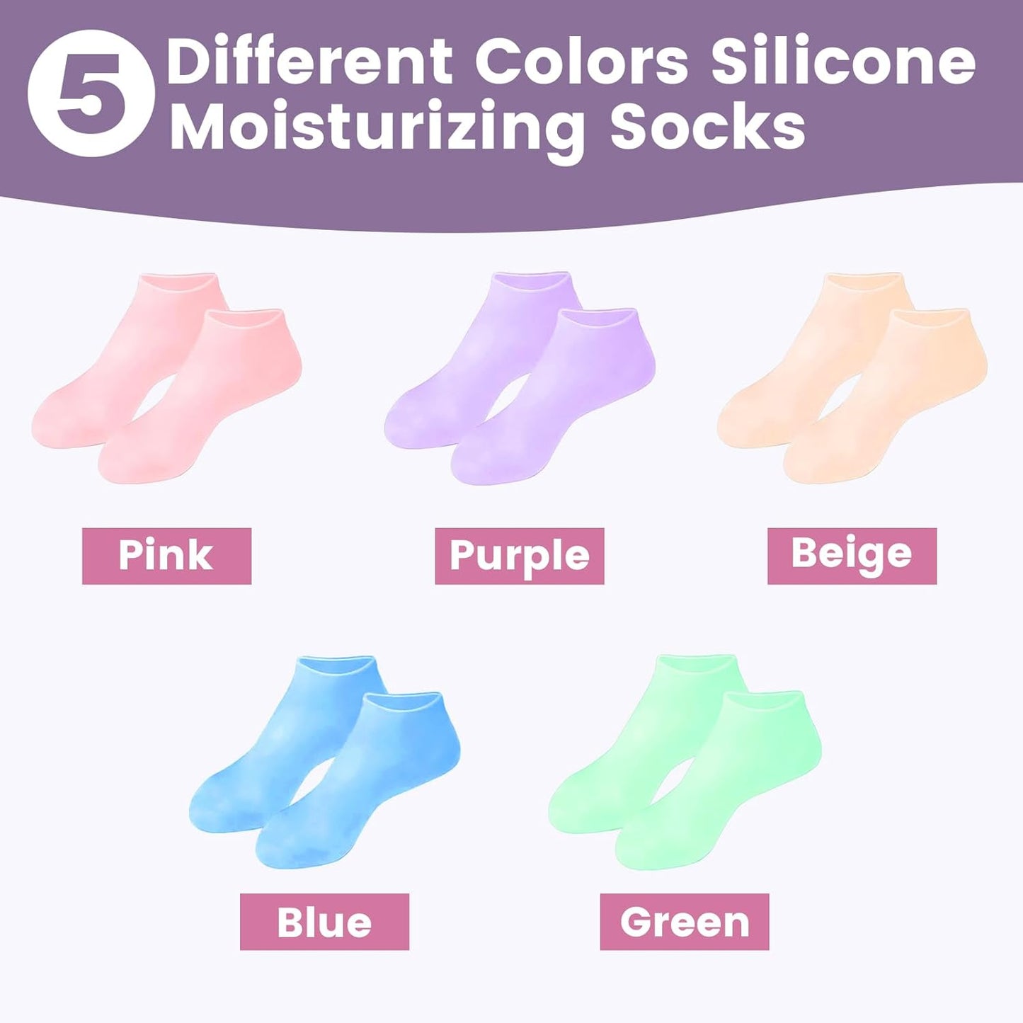 Silicone moisturizing socks