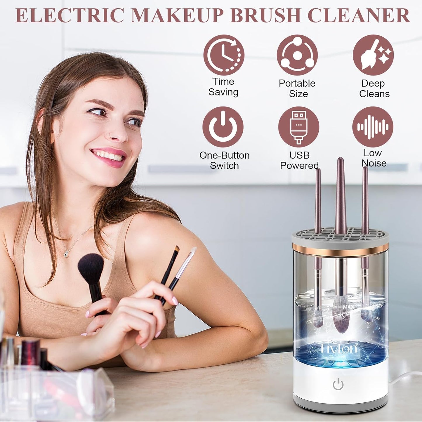 Electric makeup brush cleaner