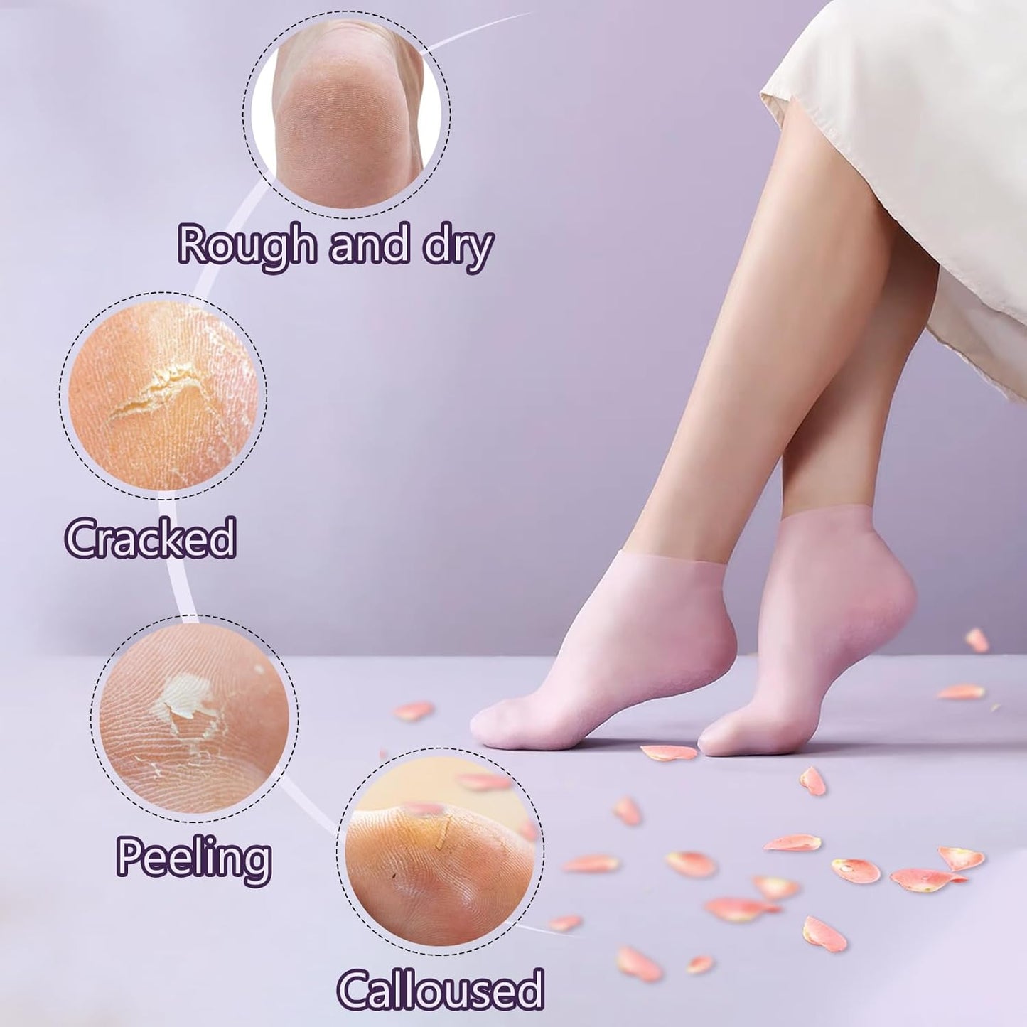 Silicone moisturizing socks