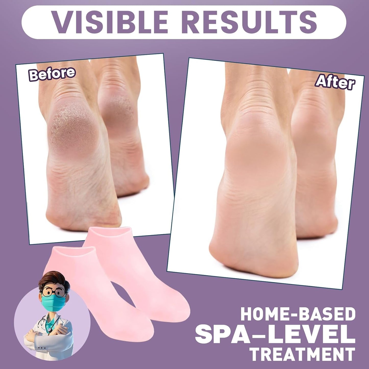 Silicone moisturizing socks