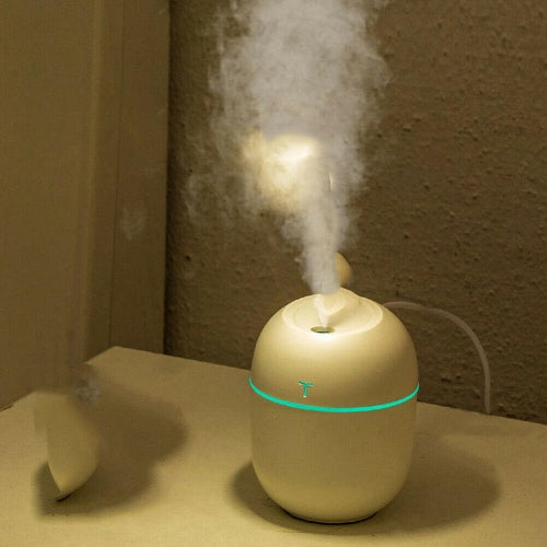 220ml Ultrasonic Mini Air Humidifier Aroma Essential Oil Diffuser w/Light