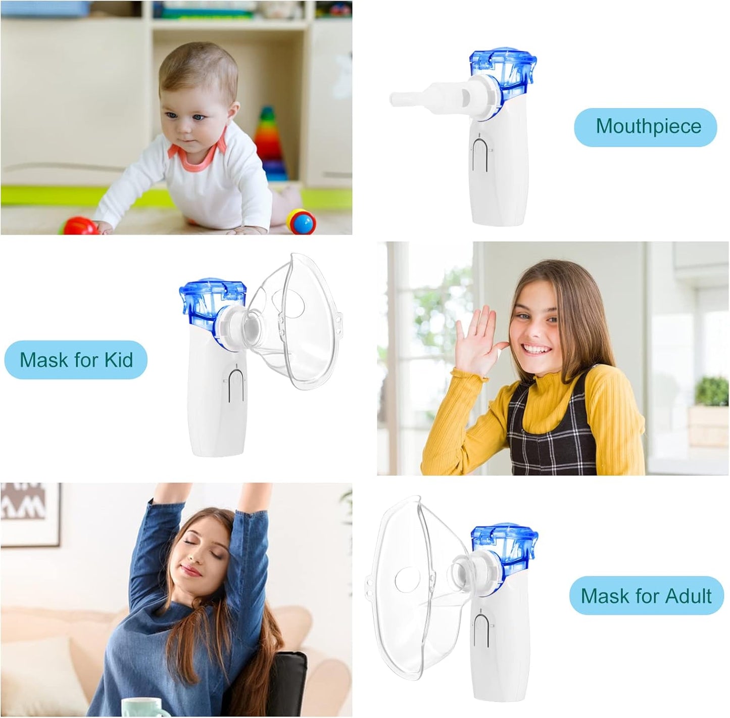 Soundless portable mini nebulizer