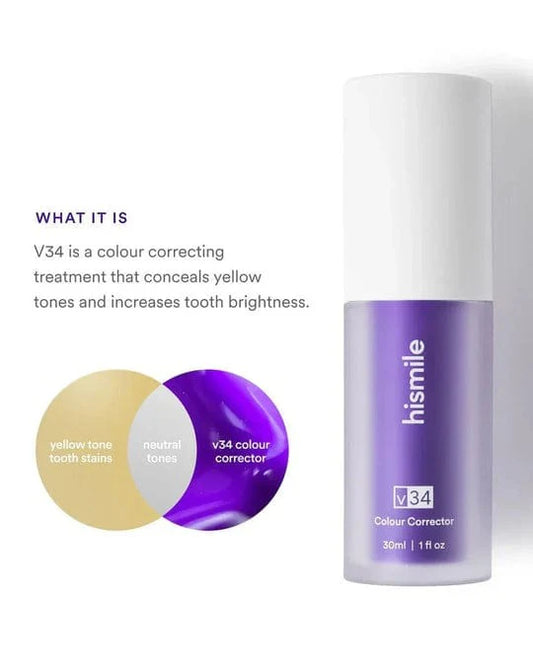 Hismile v34 Colour Corrector, Tooth Stain Concealer, Teeth Whitening Booster